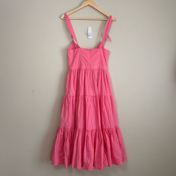 Revolve Tularosa Poppy Bustier A-Line Midi Dress in Watermelon Pink Size Medium - Picture 10 of 12